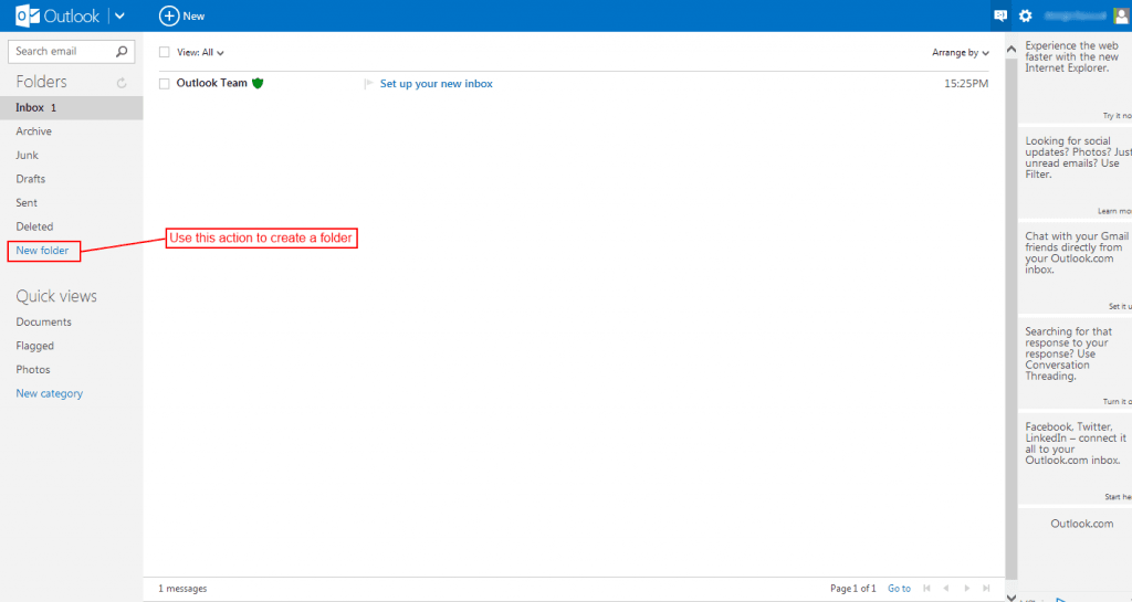 Creating Folders in Outlook