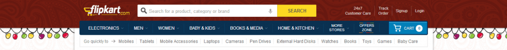 Flipkart Search Box Placement