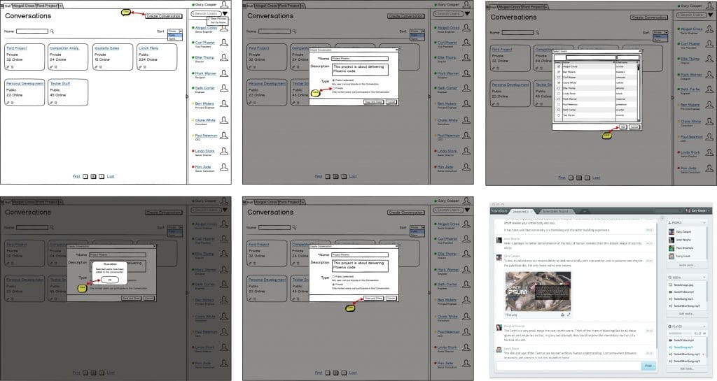 Kandan Create Conversation Wireframe