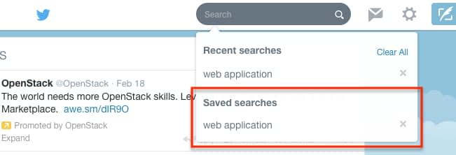 Twitter Saved Search List