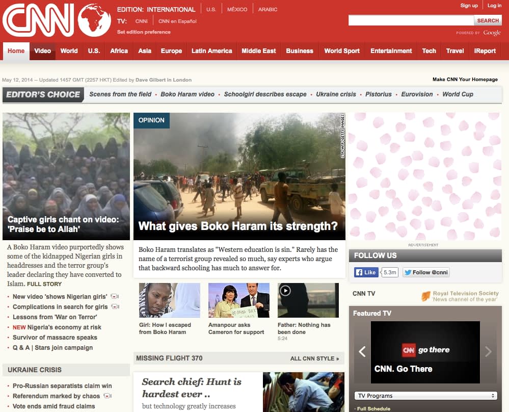CNN Website Design