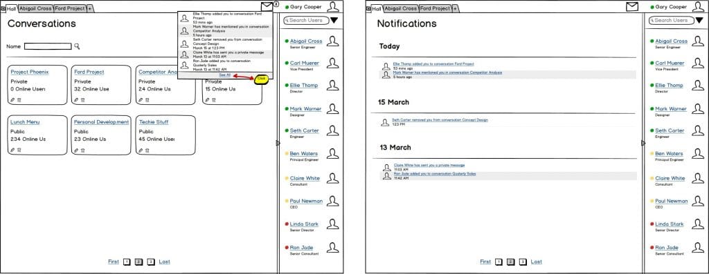 Kandan Notifications Wireframe