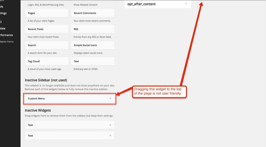 Wordpress Drag Distance