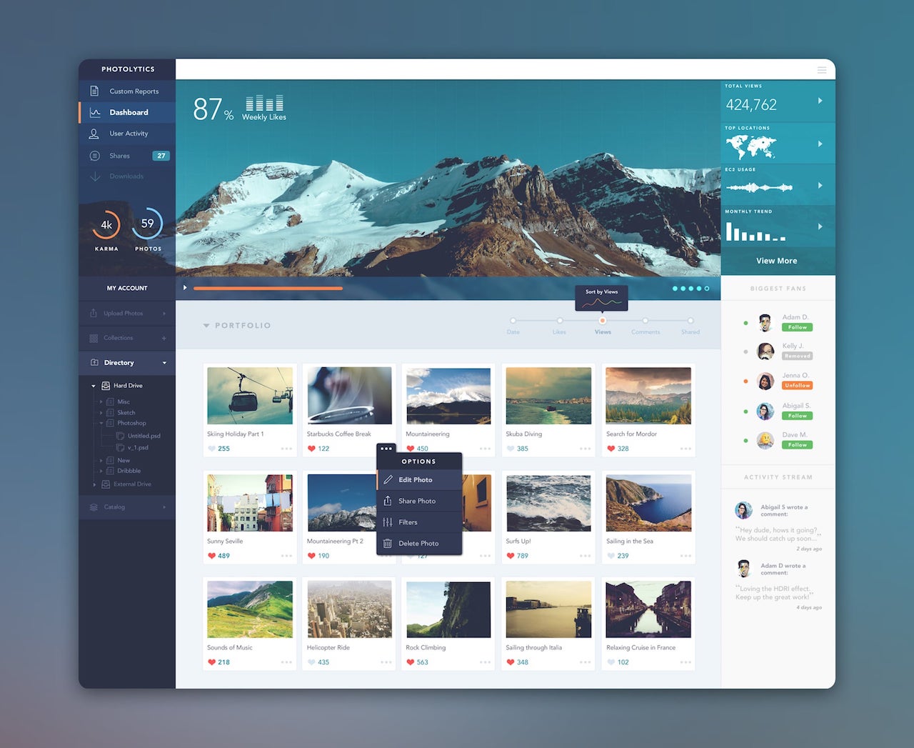 Photolytics Dashboard